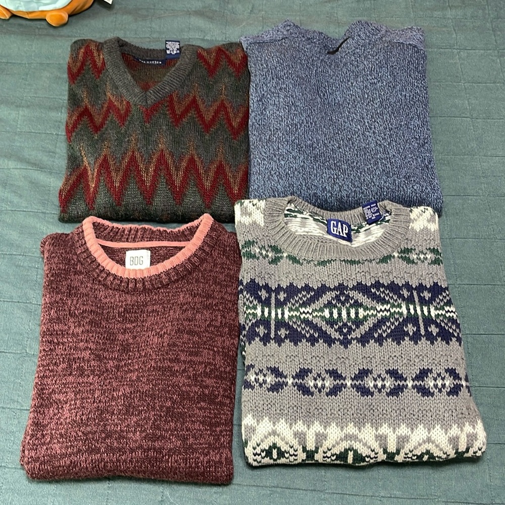 Vintage Oversized, Heavyweight Sweaters (Lot of 4)!